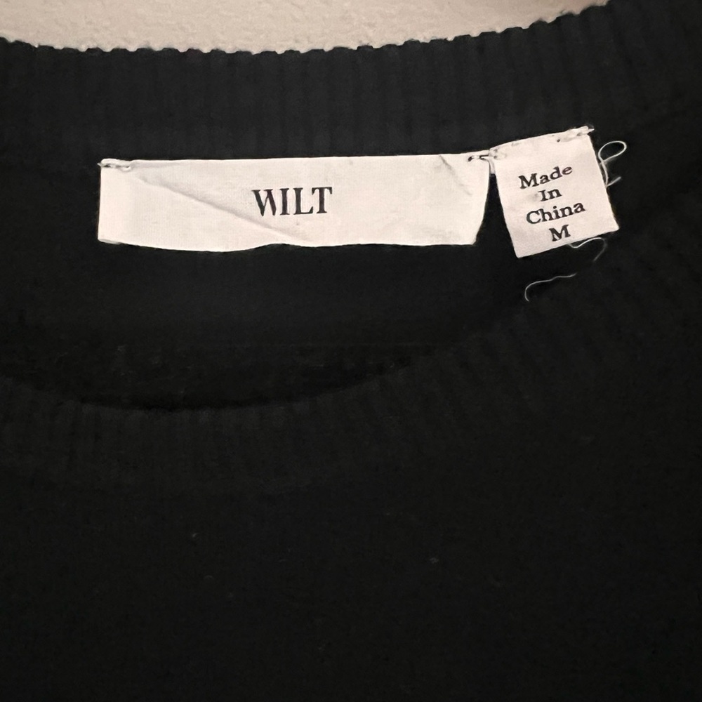 WILT Women’s Black Long Sleeve Oversized Crewneck Sweater - size Medium - Picture 2 of 12